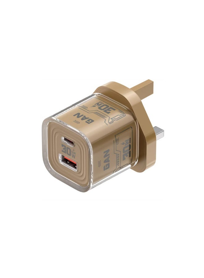 TEZCLARTE Dual Port Quick Wall Charger with 30W - Khaki
