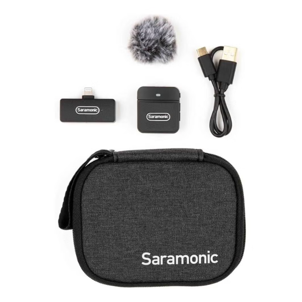 Saramonic Blink100 B3 Wireless Lavalier Microphones for iPhone iPad 2.4GHz Plug & Play Lapel Clip-on Mic With Noise Reduction for Video Recording Live Streaming Vlog YouTube, Bluetooth, USB