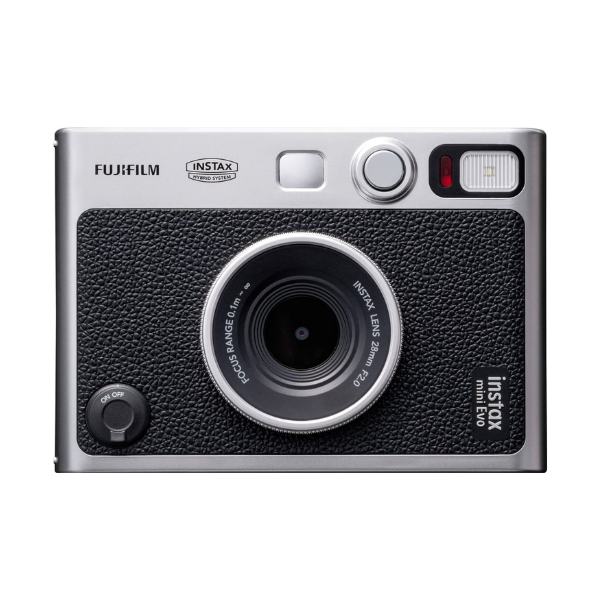 Instax Mini EVO Hybrid Instant Camera – Black (USB-C) | Instant Print with Digital Preview, Creative Modes & Built-In Selfie Mirror