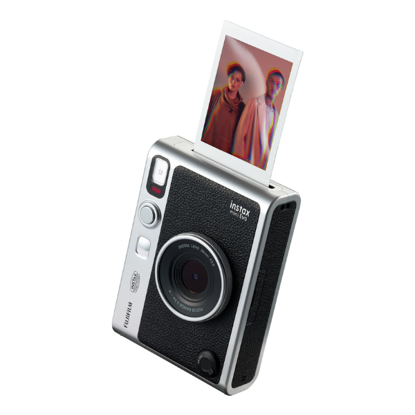 Instax Mini EVO Hybrid Instant Camera – Black (USB-C) | Instant Print with Digital Preview, Creative Modes & Built-In Selfie Mirror
