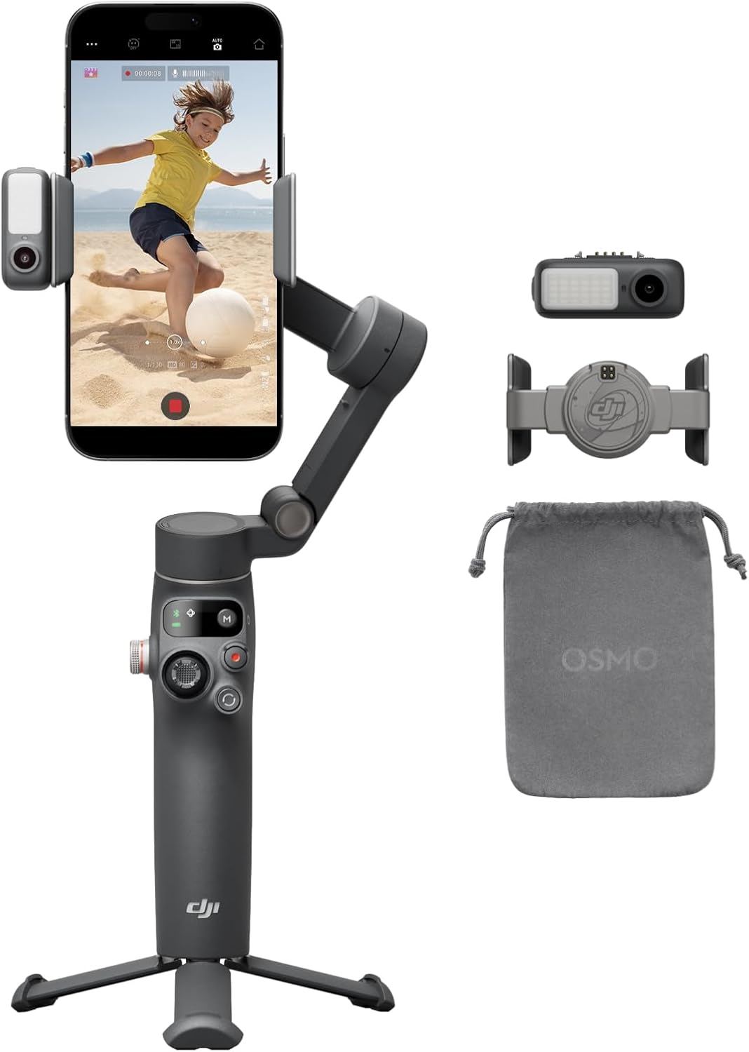 DJI Osmo Mobile 7P Smartphone Gimbal – 3-Axis Stabilizer with ActiveTrack, Extension Rod & Tripod