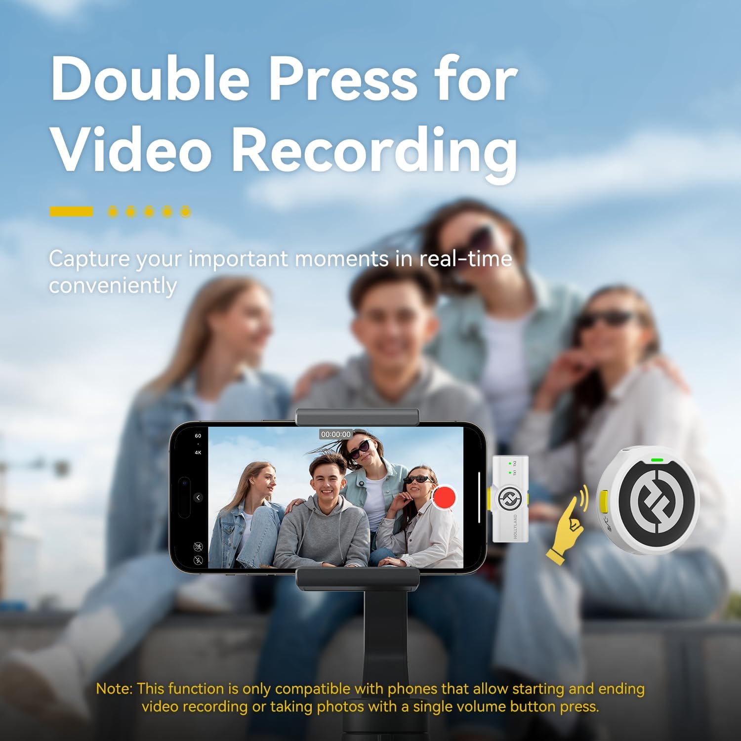 مجموعة ميكروفون لاسلكي Hollyland Lark M2 - ميكروفون لافالير بخاصية إلغاء الضوضاء، مثالي لمدونات الفيديو والبث المباشر ومنشئي المحتوى