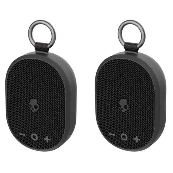 Skullcandy Kilo Wireless Bluetooth Speaker Bundle - (2) IPX7 Waterproof Mini Bluetooth Speakers with 24 Hour Battery, Downward Firing Passive Radiators, and True Wireless Pairing - With Pouch