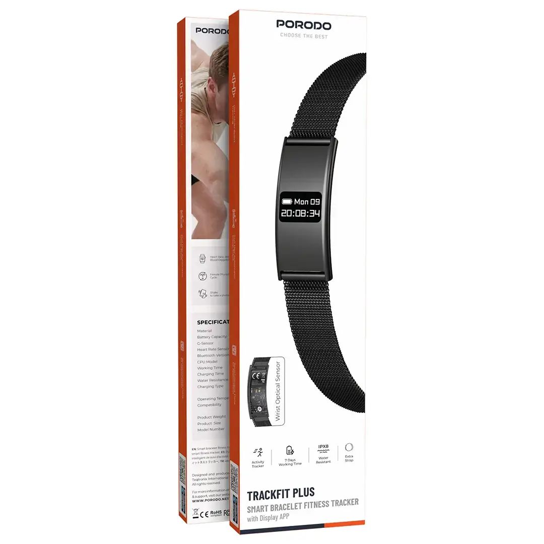 Porodo TrackFit with display - black