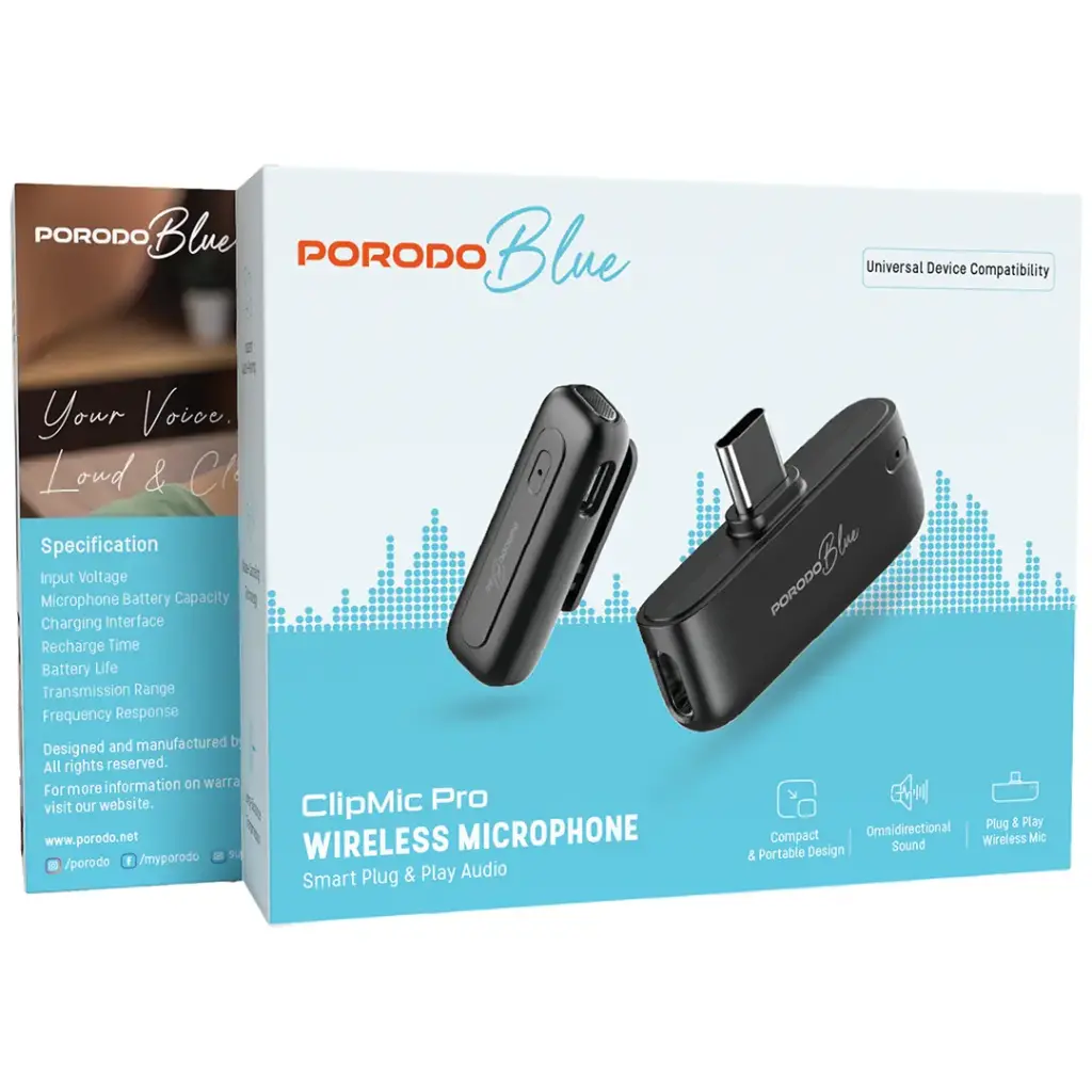 Porodo Blue ClipMic Pro