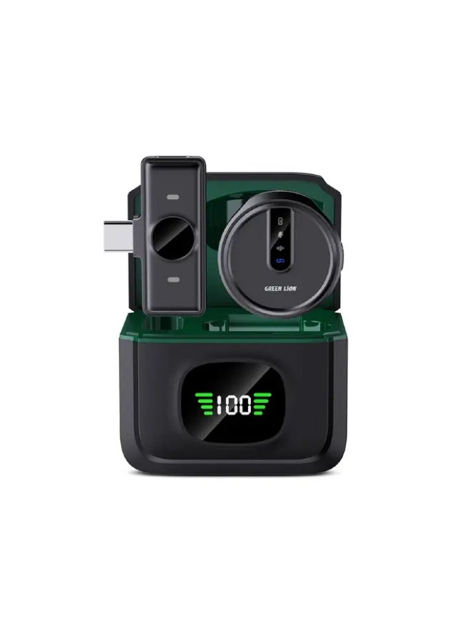 Green Lion GM-88X Wireless Microphone – Dual Lavalier Mic with Noise Cancellation for Content Creators