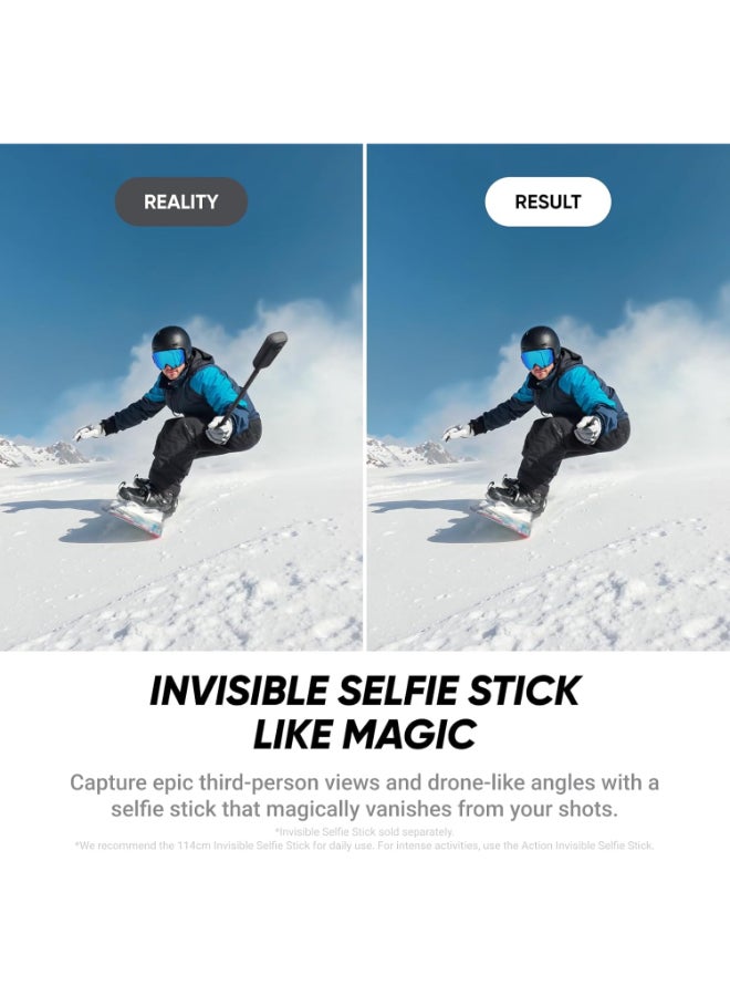 X4 Air Standard Bundle | Lightest 8K 360 Action Camera for Epic Adventures | for Travel, Sports, Family Moments, Vlogging | Smooth, Stable, Easy-to-Edit Videos Anytime, Anywhere - Black