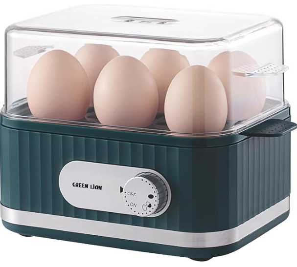 Green Lion Smart Egg Cooker 4-7 Eggs Auto-Off Green - Kitchen Appliances UAE