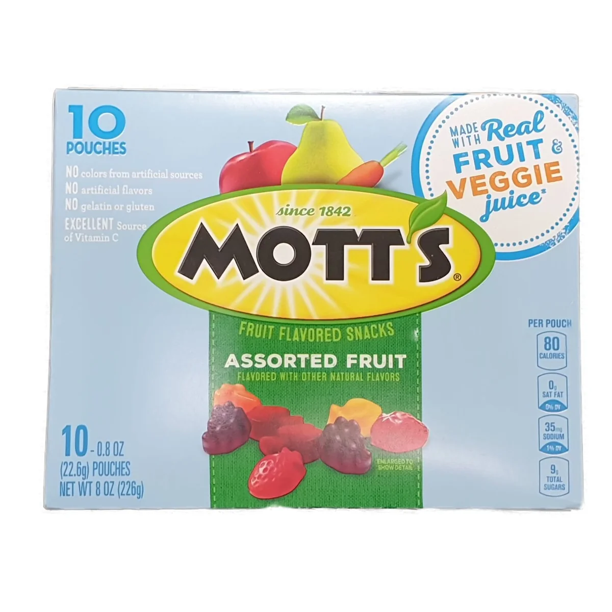 Mott's Assorted Fruit Snacks - 10 Pouches, 8 oz