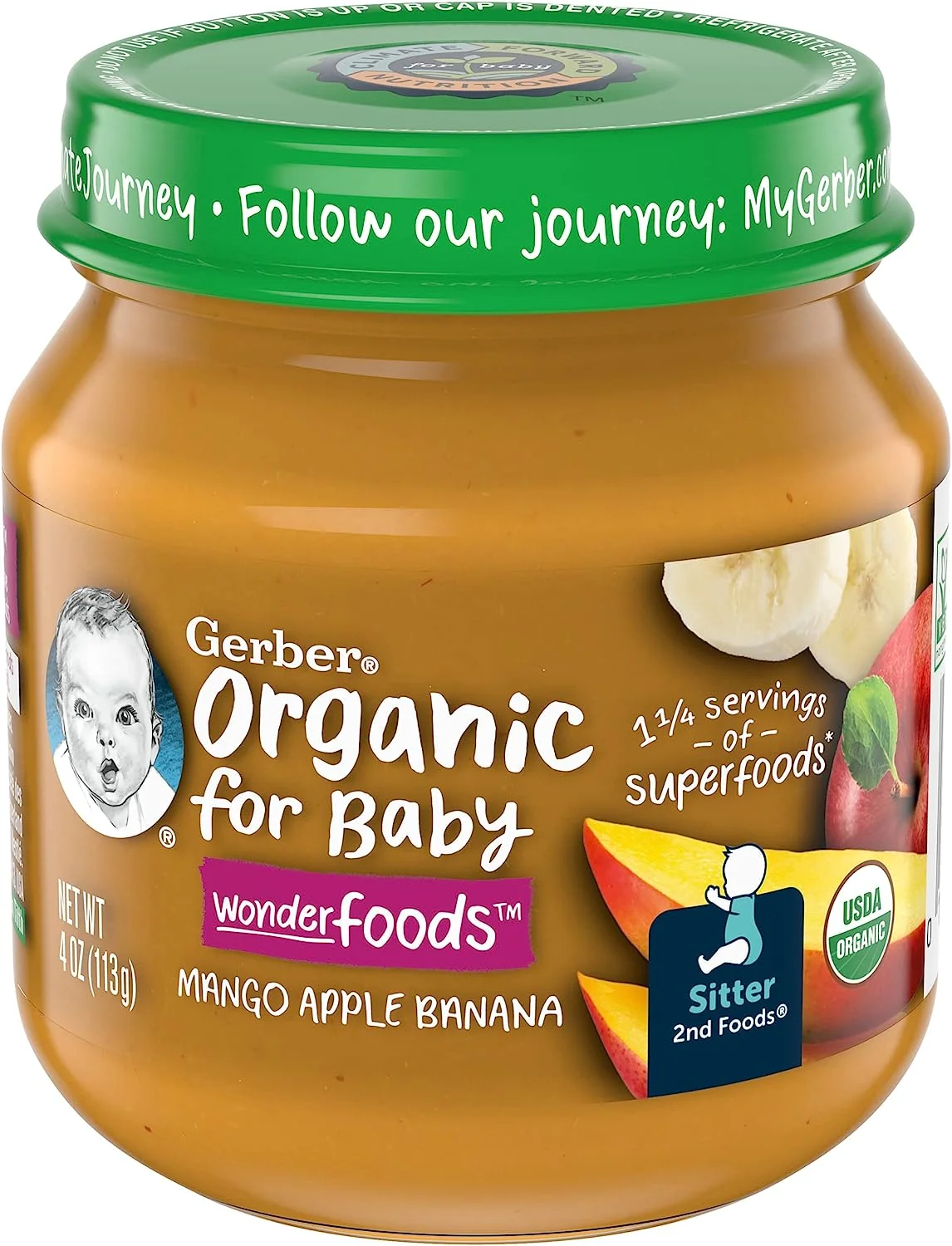 Gerber Organic Mango Apple Banana 113g