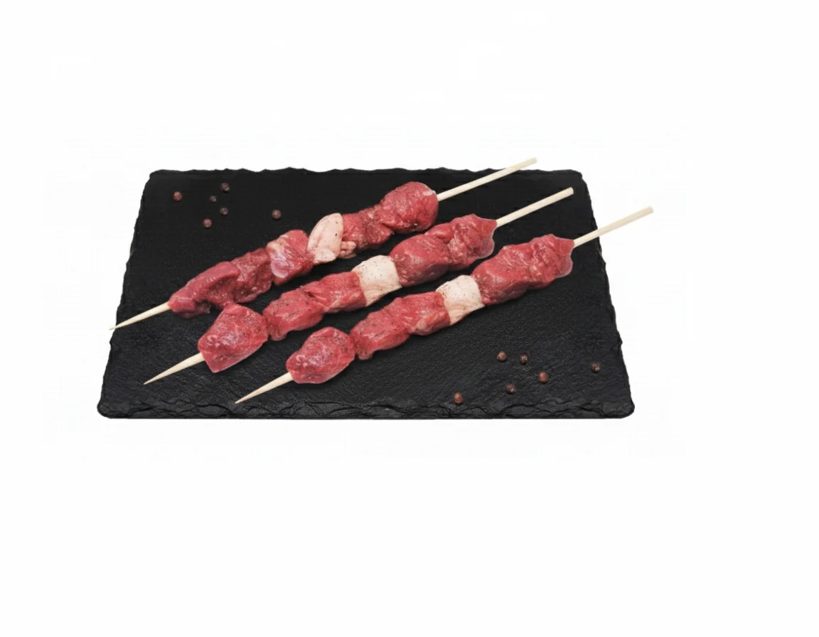 Lamb Tenderloin fillet cubes Marinated - 3 Skewers, 300 g