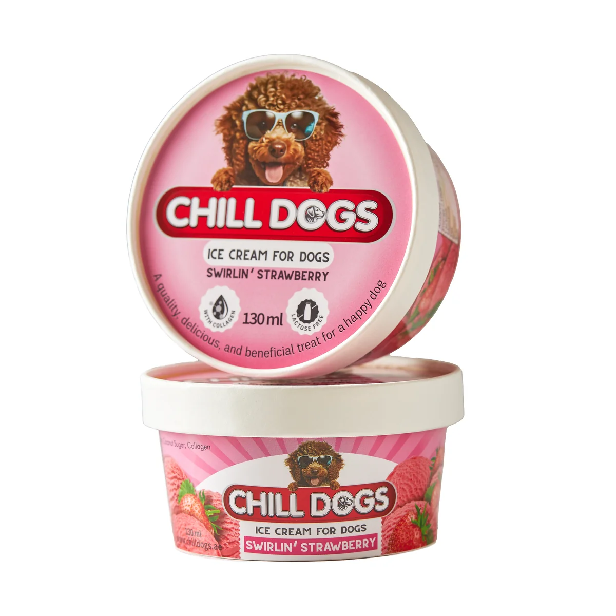 Chill Dogs Swirlin' Strawberry Cup 130ml