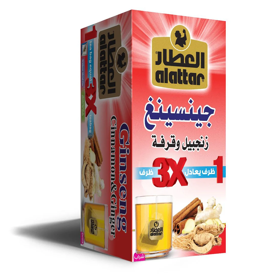 Al Attar العطار Ginseng Cinnamon & Ginger Zero Sugar 20 Tea Bags 36g