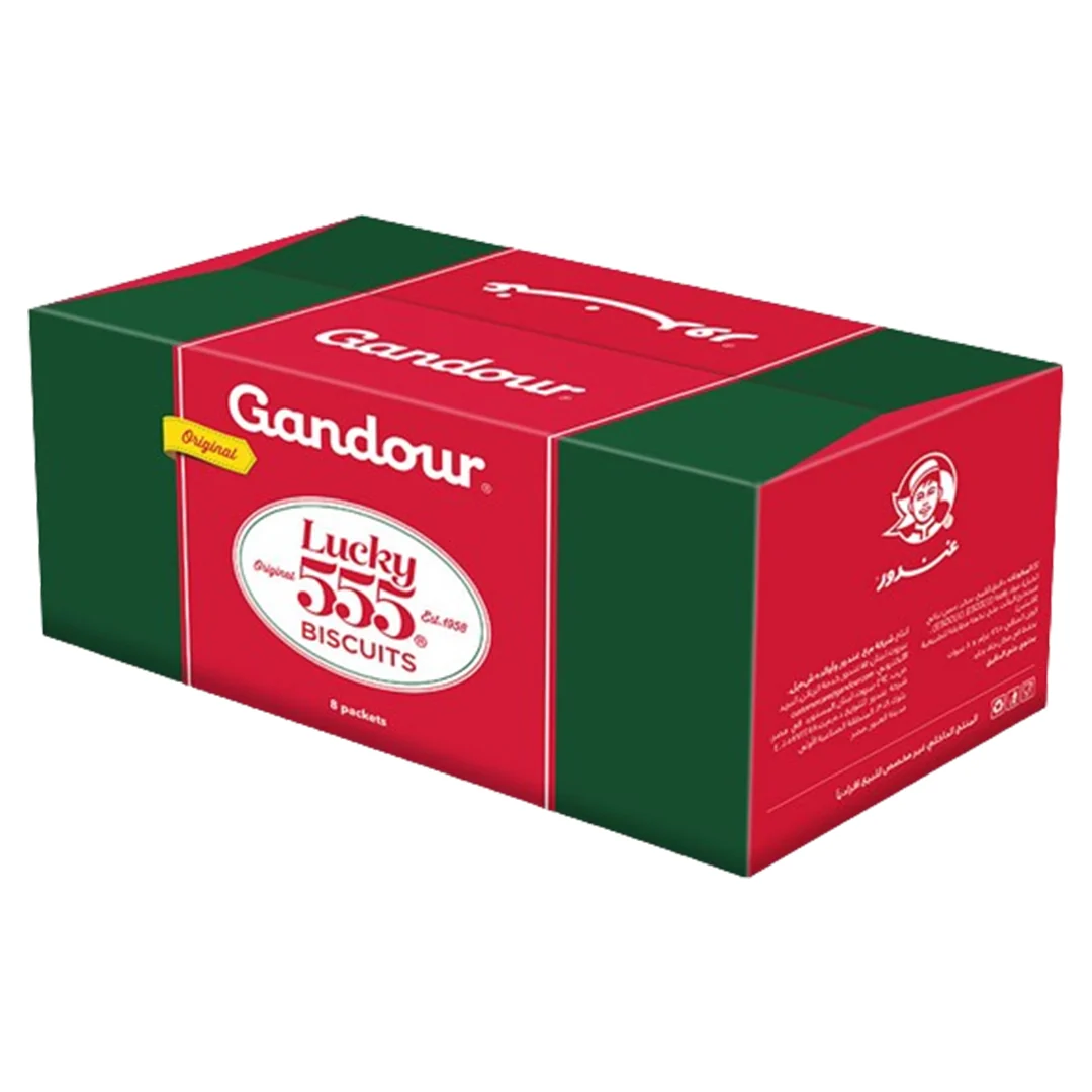 Gandour غندور Lucky 555 Plain Biscuits (Pack Of 8) Each 65g