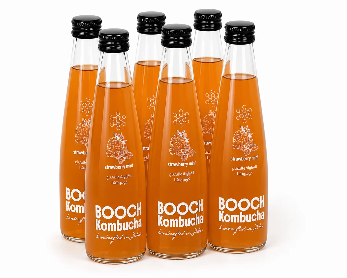 Booch Kombucha Strawberry Mint (Pack of 6) 300ml