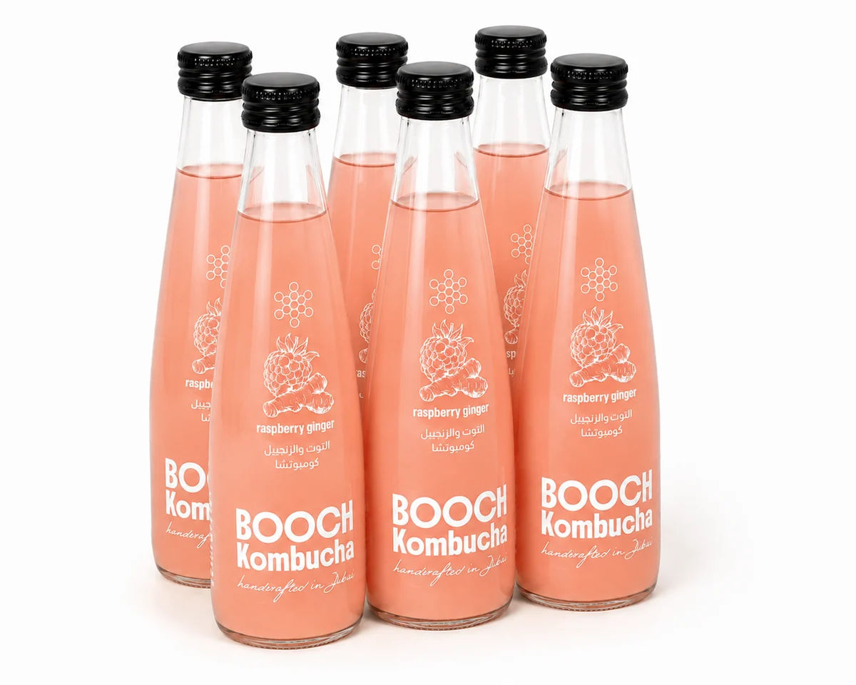 Booch Kombucha Raspberry & Ginger (Pack of 6) 300ml