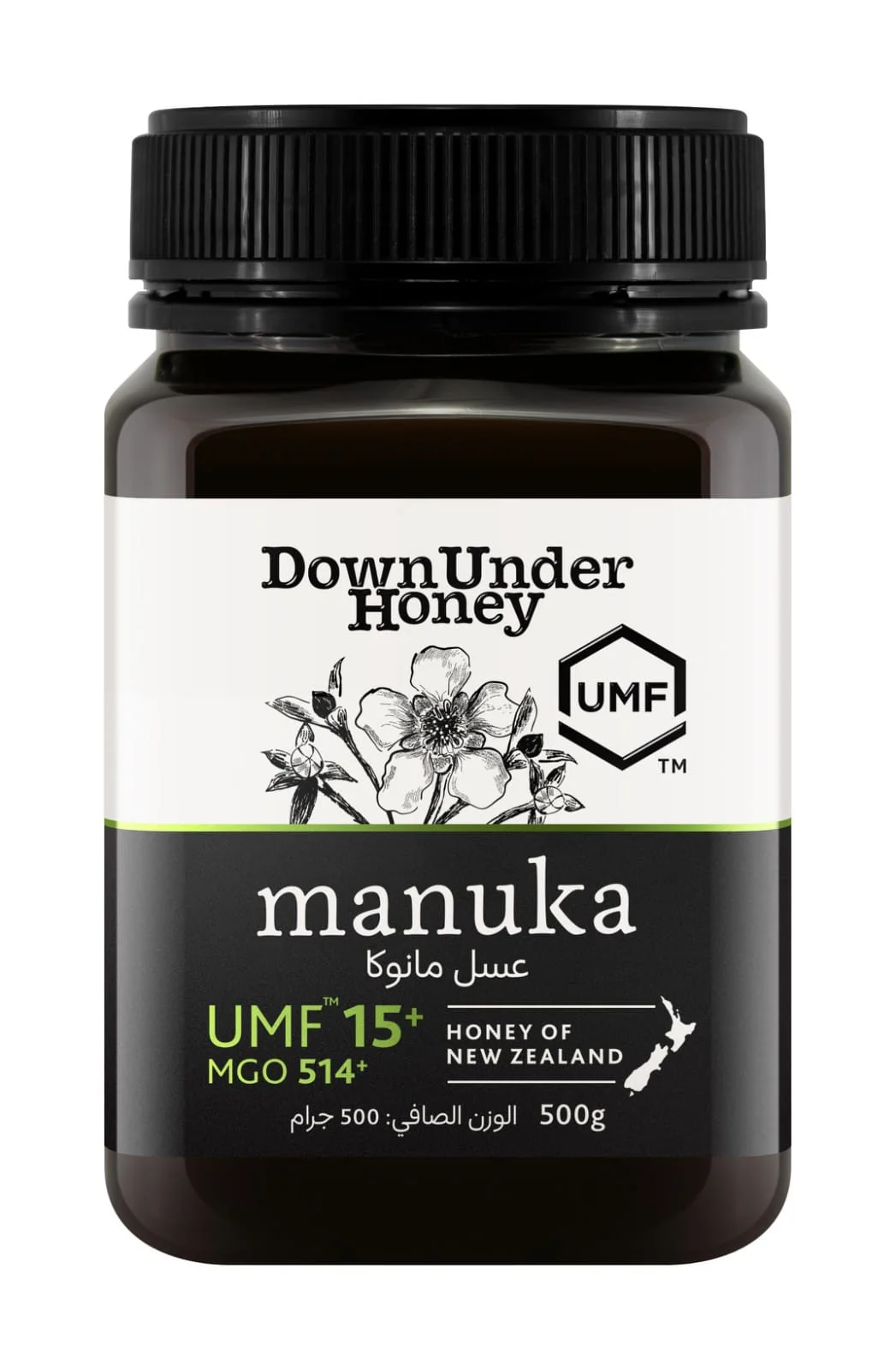 Down Under Manuka UMF™ 15+MGO 514+ Honey of New Zealand (Monofloral) - 500g