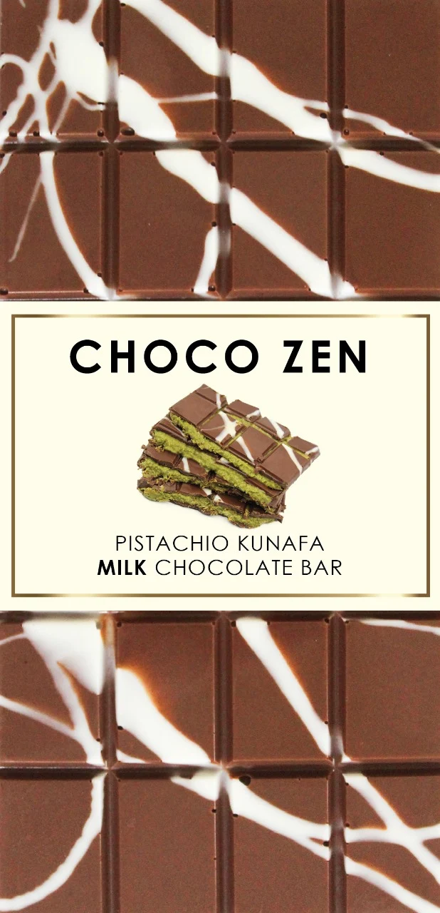 Choco Zen Pistachio Kunafa Milk Dubai Chocolate Bar 100g