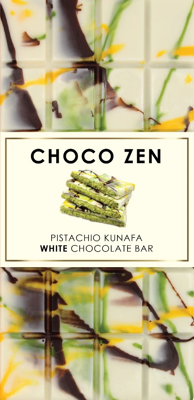 Choco Zen Pistachio Kunafa White Dubai Chocolate Bar 100g