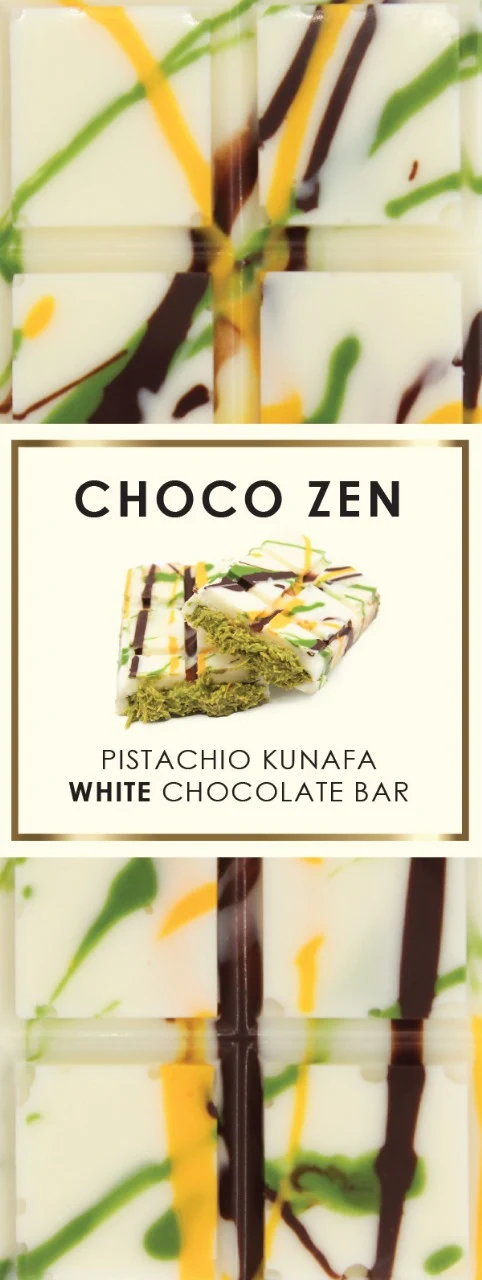 Choco Zen Pistachio Kunafa White Dubai Chocolate Bar 65g