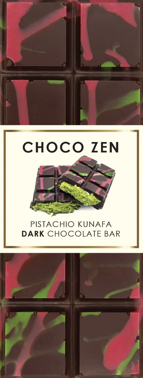 Choco Zen Pistachio Kunafa Dark Dubai Chocolate Bar 65g