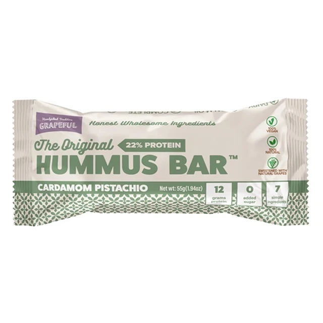 Grapeful Vegan Hummus Cardamom Pistachio Bar 55g