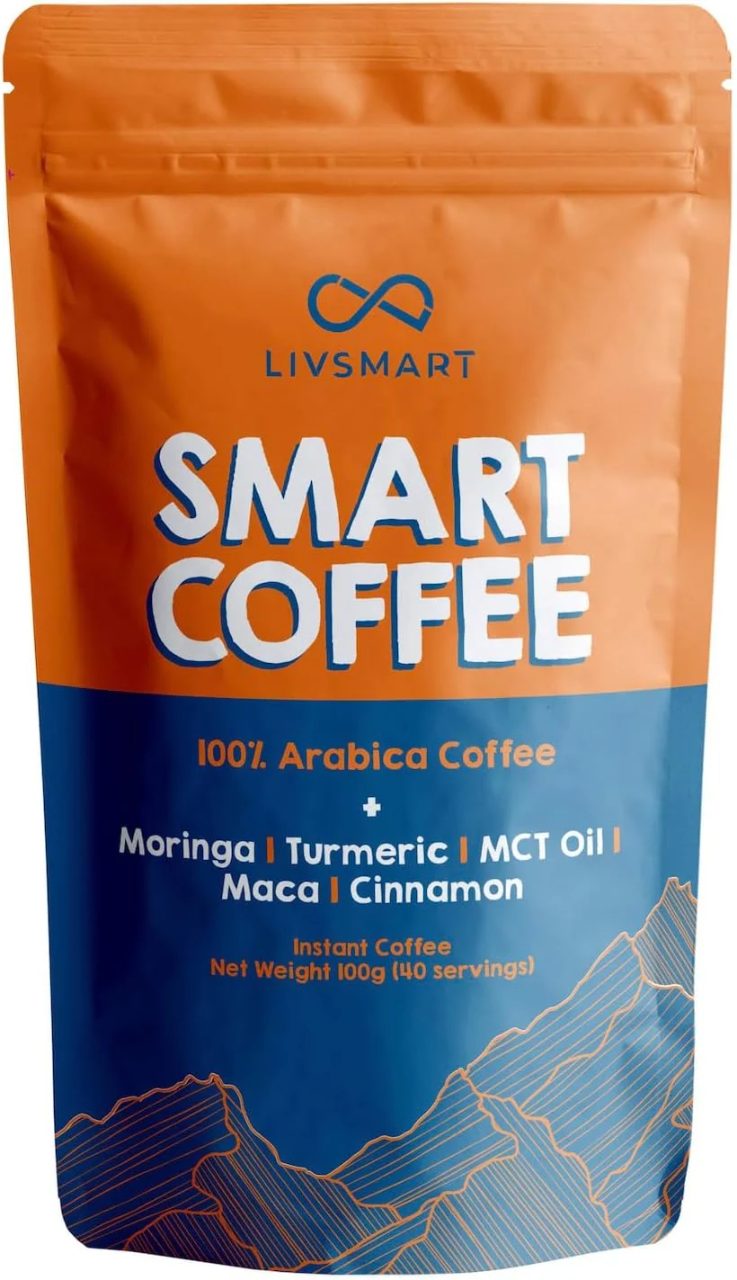 LivSmart 100% Arabica Coffee with Moringa, Turmeric, MCT Oil, Maca & Cinnamon – 100g