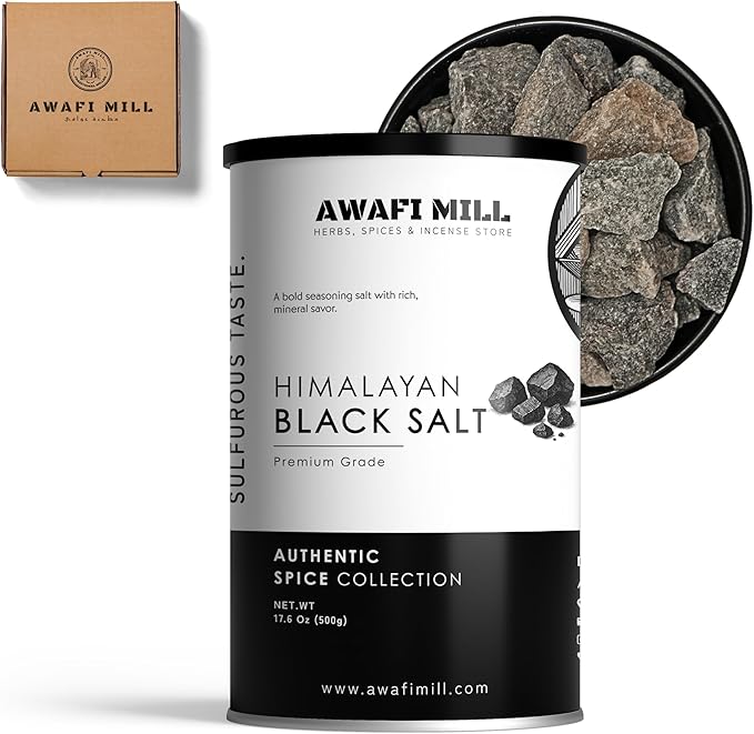 AWAFI MILL Himalayan Black Salt Whole Kala Namak - 500 g | 17.6 Oz