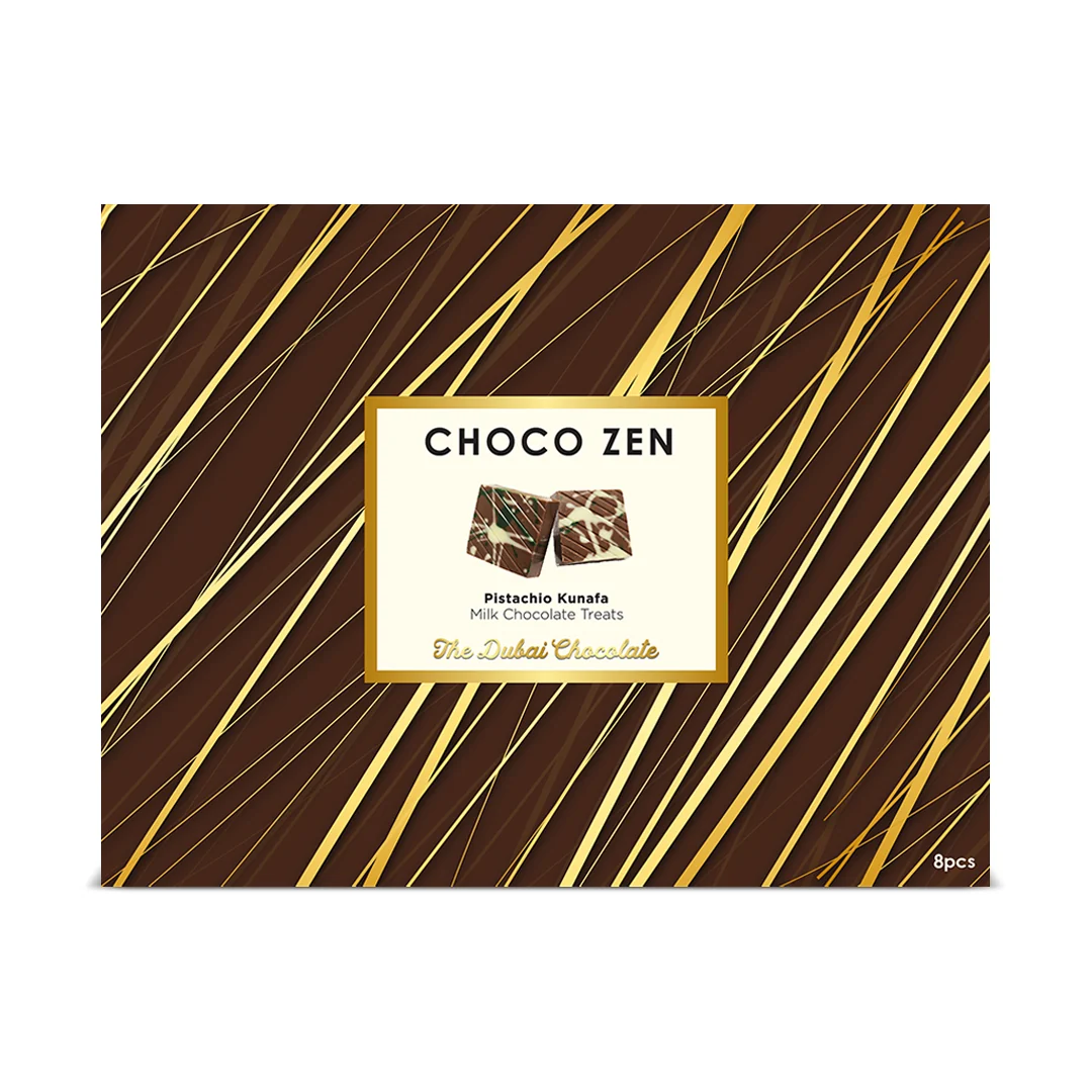 Choco Zen Pistachio Kunafa Dubai Chocolate Milk Treats (8 Pcs) 144g
