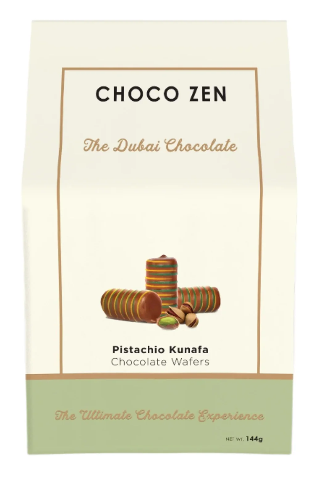 Choco Zen Pistachio Kunafa Dubai Chocolate Wafer Rolls 144g