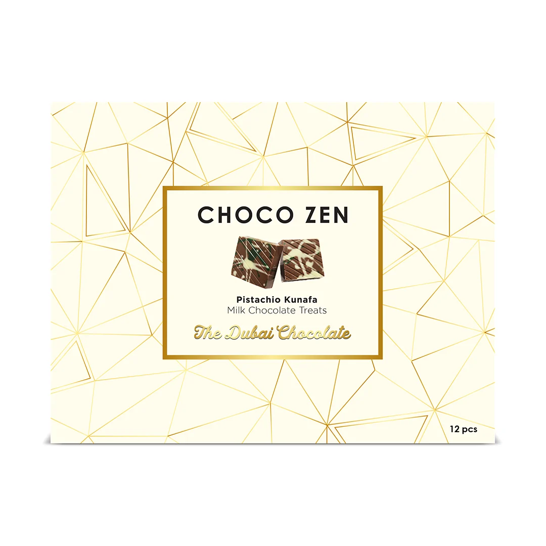 Choco Zen Pistachio Kunafa Dubai Chocolate Milk Treats (12 pcs) 216g