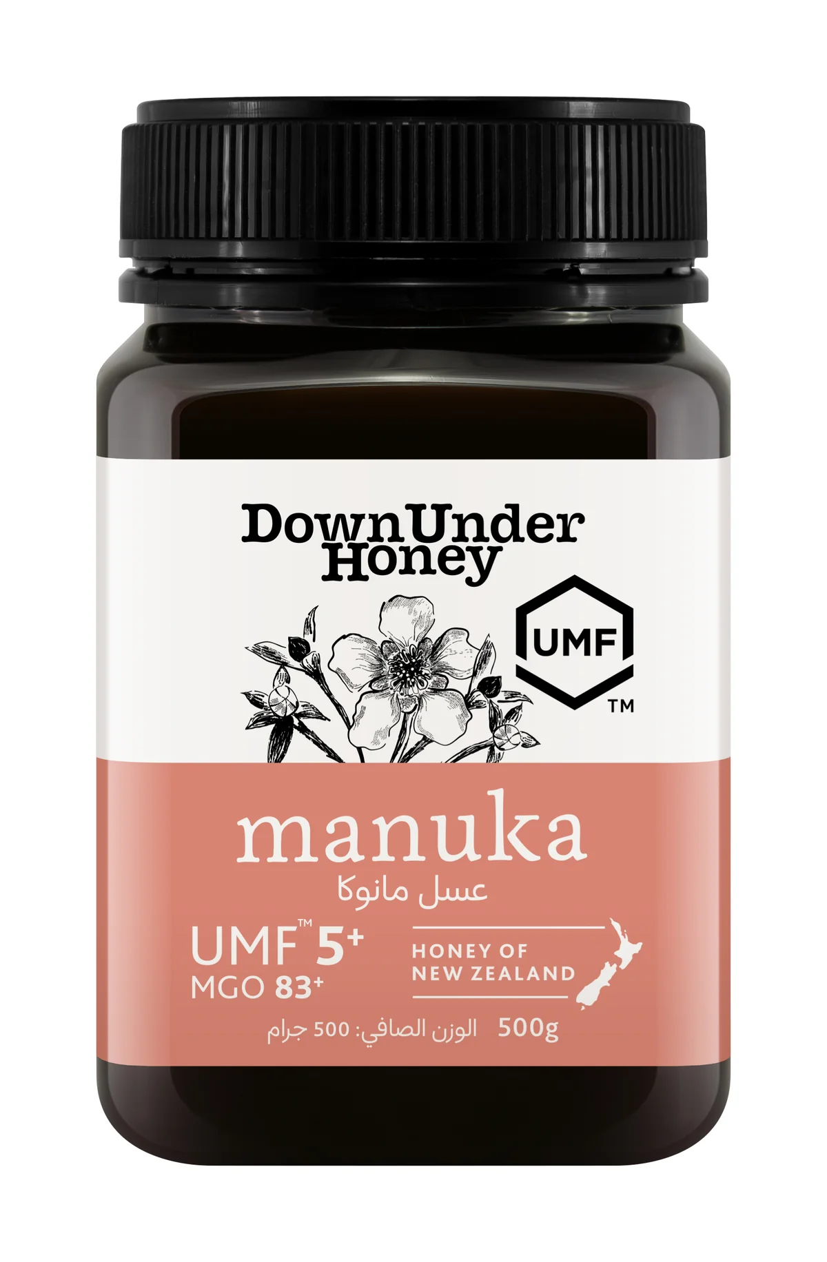 Down Under Manuka UMF™ 5+MGO 83+ Honey of New Zealand (Monofloral) - 500g