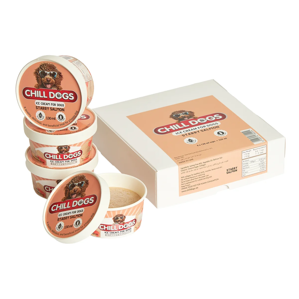 Chill Dogs Starry Salmon Box 4Cups X 130ML