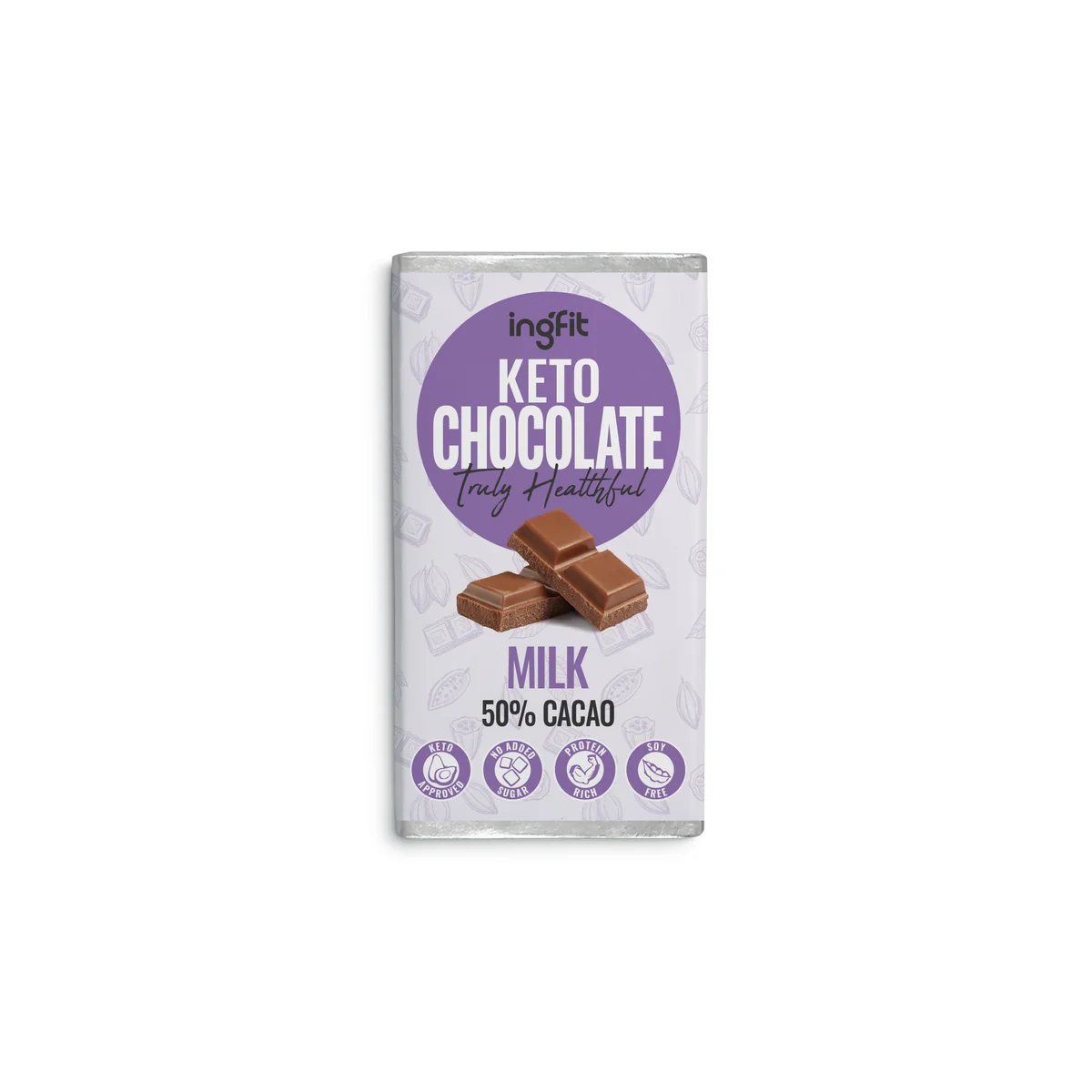 Ingfit Premium Sugar Free Milk Chocolate 28g