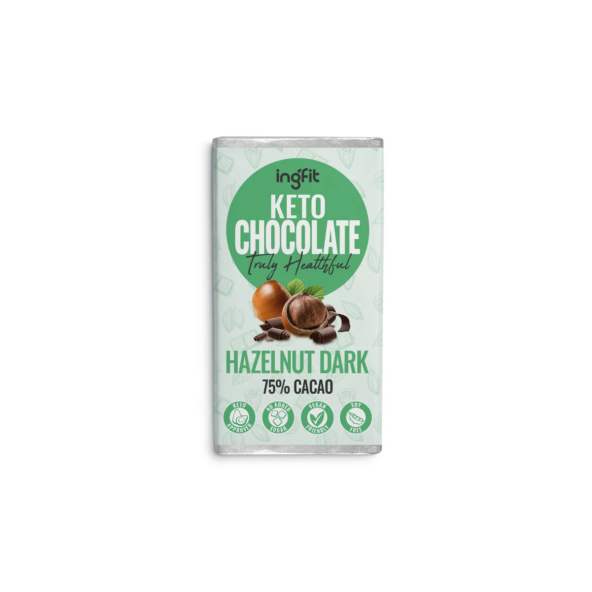 Ingfit Premium Sugar Free Dark Chocolate with Hazelnut 27g