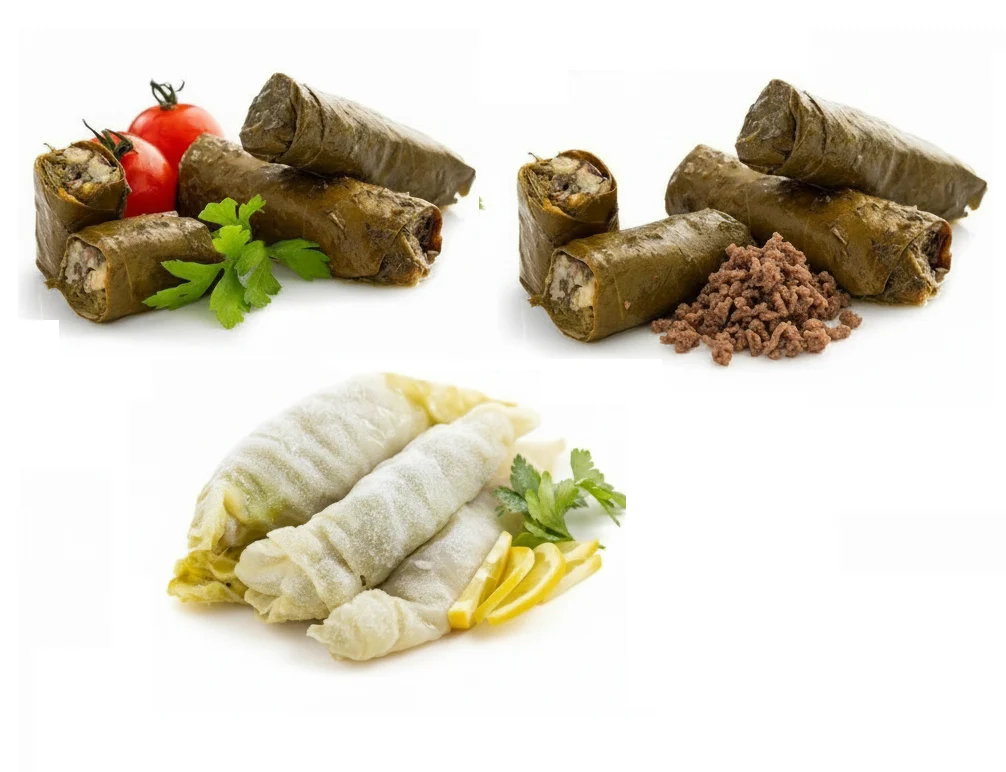 Frozen Mixed Vine Leaves Meat, Veg & Cabbage Meat Rolls 15 Pcs