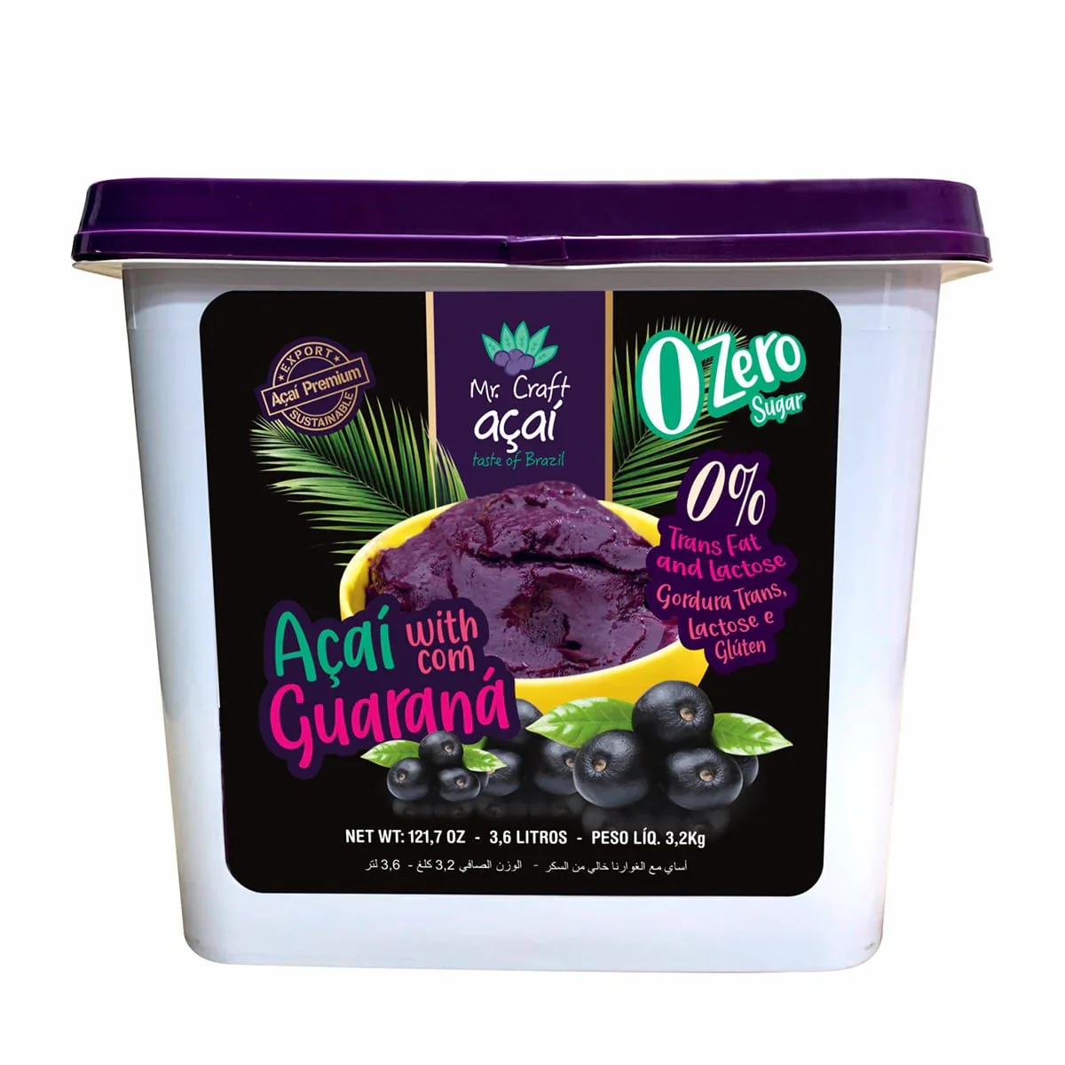 Mr Craft NO Added Sugar Acai With Guarana 3.2Kg Bucket