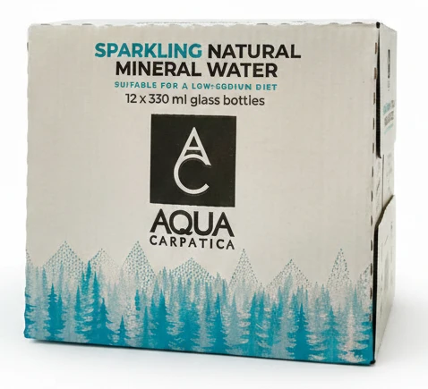 Aqua Carpatica Sparkling Glass bottle Natural Mineral Water 12x 330ml