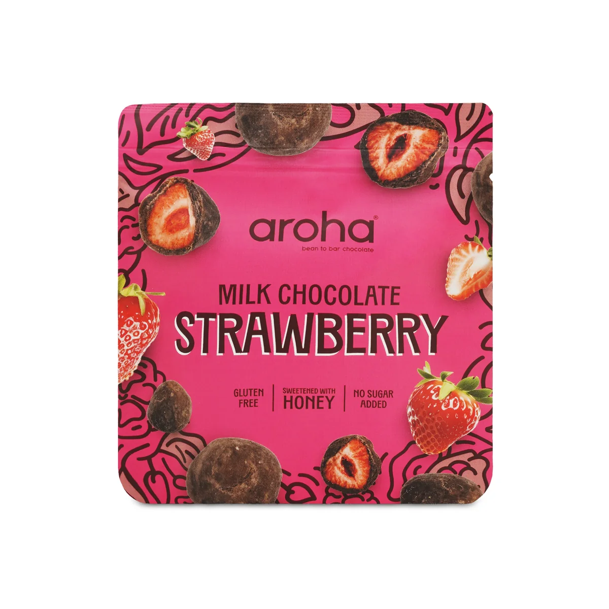 Aroha Strawberries coated with milk chocolate-Honey 40g
