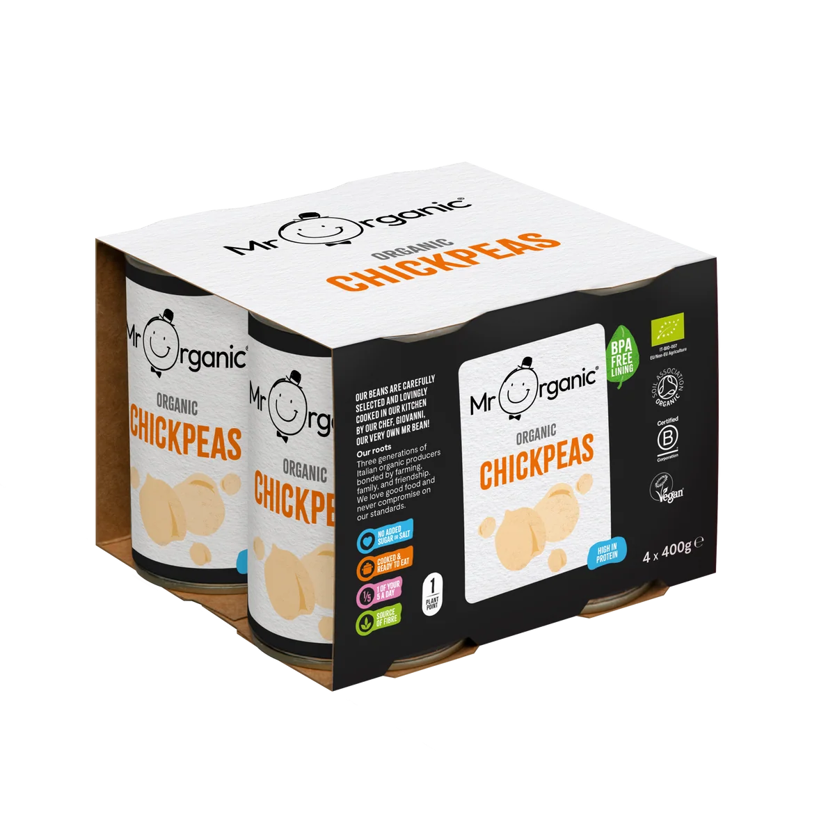 Mr Organic Chick Peas (4 Pack) 600g