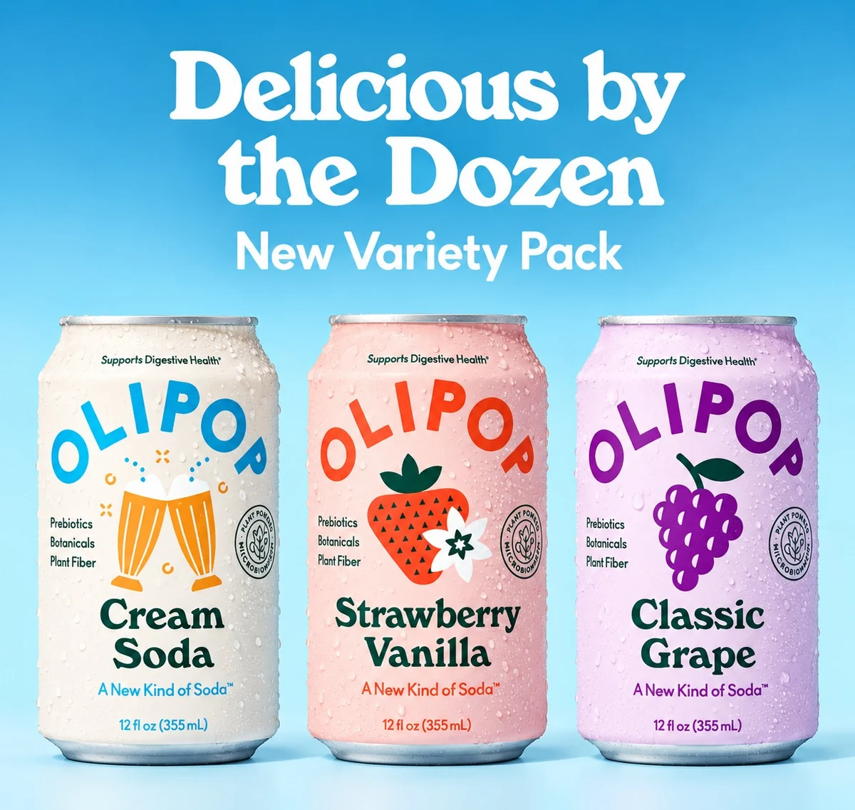 Olipop Variety Pack, A New Kind of Soda, 355ml (15 pk)