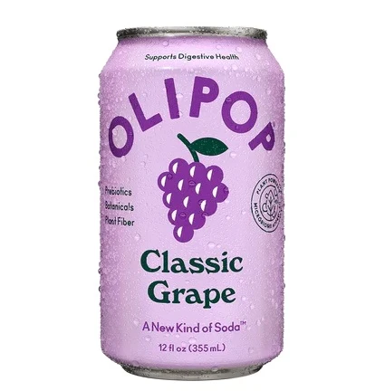 Olipop Classic Grape Soda Can 355ml