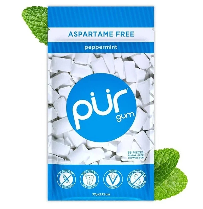 PUR Aspartame Free Peppermint Gum 77g