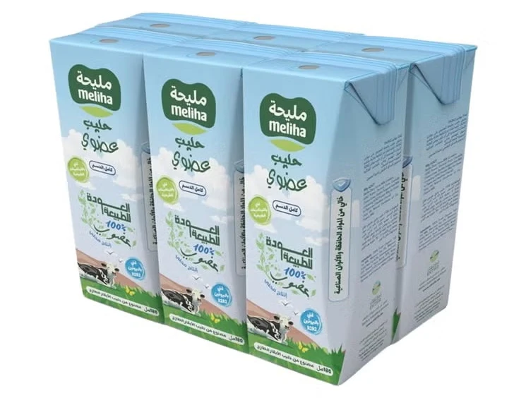 Meliha UHT Milk Organic Full Fat 6x180ml