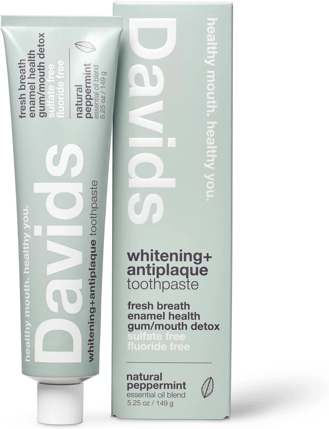 Davids Whitening + Antiplaque Toothpaste Natural Peppermint 149g