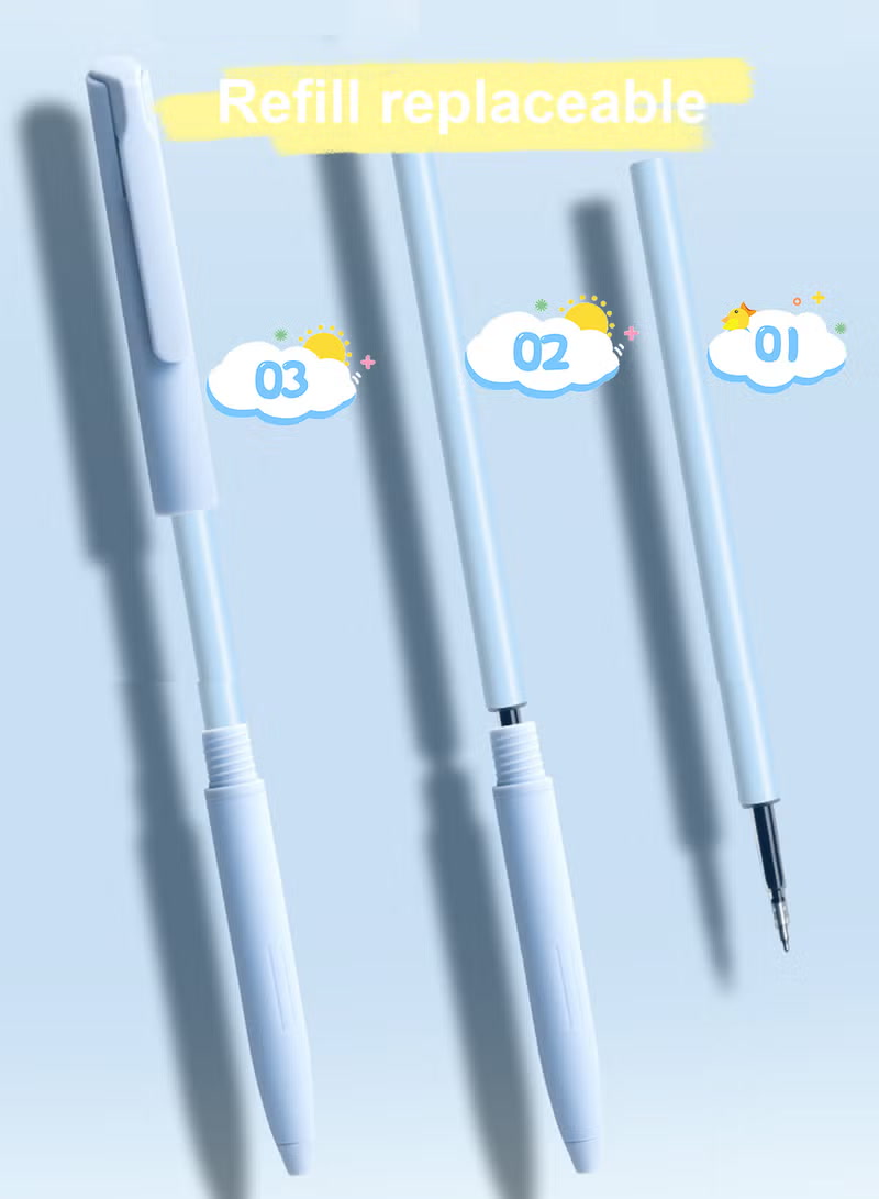 Splendors Color Gel Pens 0.5mm Quick Dry - 6 Pens with 6 Replacement Refills