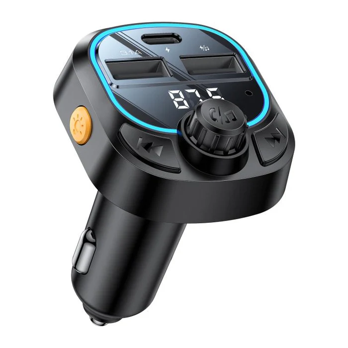 Yesido Y70 Bluetooth FM Transmitter Car Charger - Black