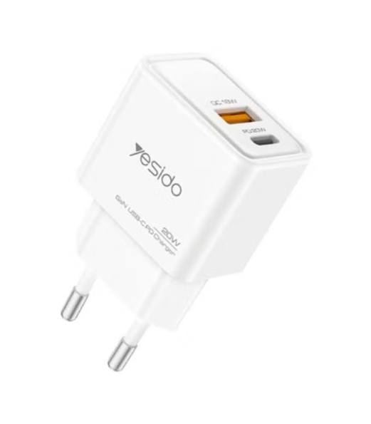 Yesido YC61 PD 20W Dual-Port Type-C GaN Charger, EU Plug