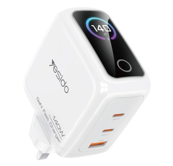 Yesido YC158 140W Digital Display GaN Charger, UK Plug