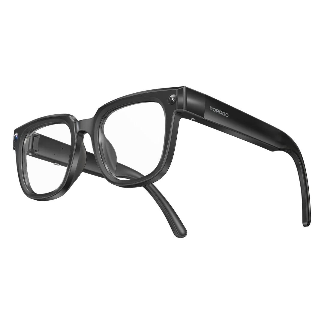 Porodo Lifestyle Optiqa AI Smart Glasses with Built-in High-Resolution Camera and Hey Aira Voice Assistant - Black - PDLFSTQ11BK